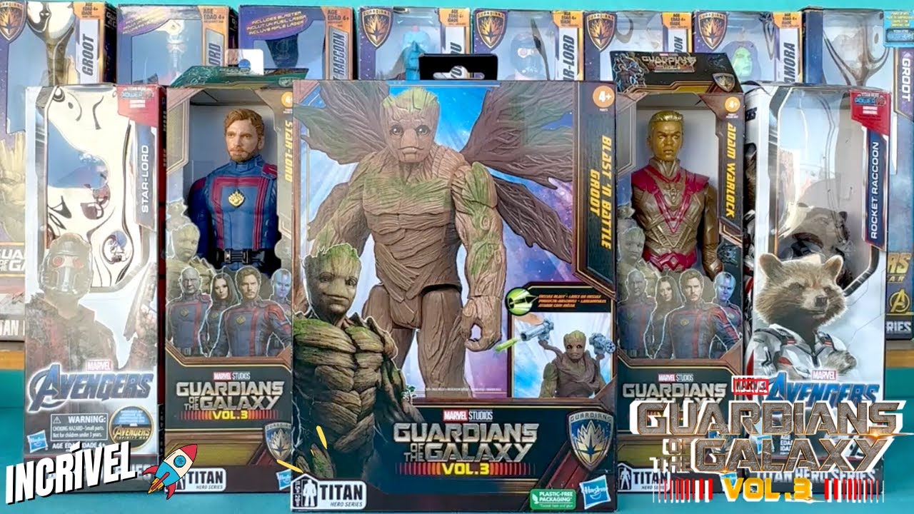 Bonecos Guardiões da Galáxia 3 : Groot, Star-Lod, Adam Warlock, Gamora, Rocket Raccoon, Yondu