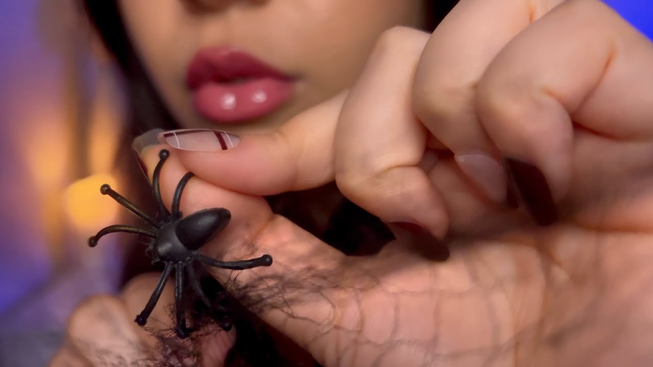 ✨ASMR✨Spider Web Removal🕷️🕸️ (Personal attention & inaudible whisper) Halloween edition🎃