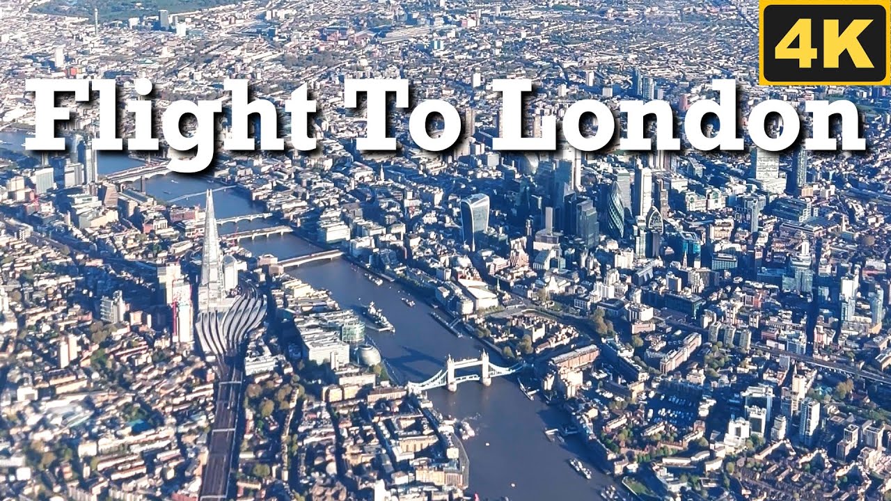 Flight To London | Aerial View Of London | Flying Into Heathrow Airport | London England 2025 | 4K
