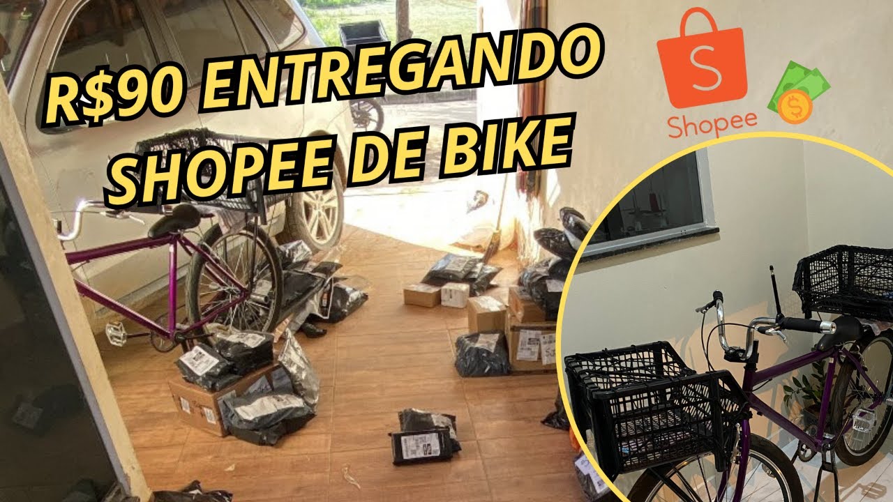 GANHO R$90 TODO S&Aacute;BADO ENTREGANDO SHOPEE DE BIKE!