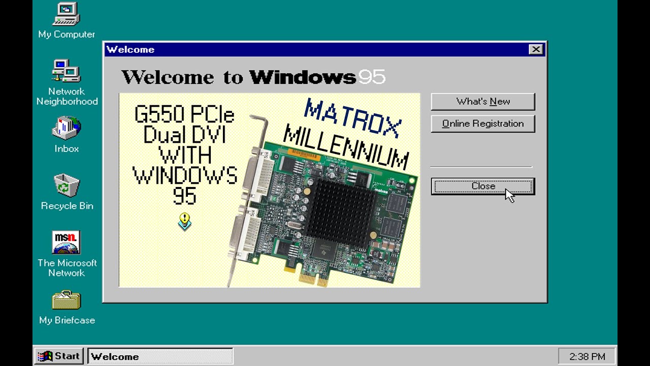 Matrox Millennium G550 PCIe unter Windows 95 installieren - Der Geheimtipp für Win95 #retro #win95