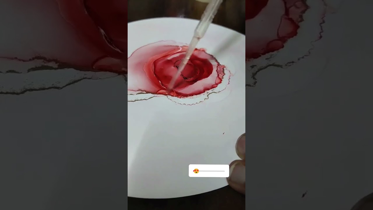 Beautiful Alcohol Ink Rose On NARA Papers