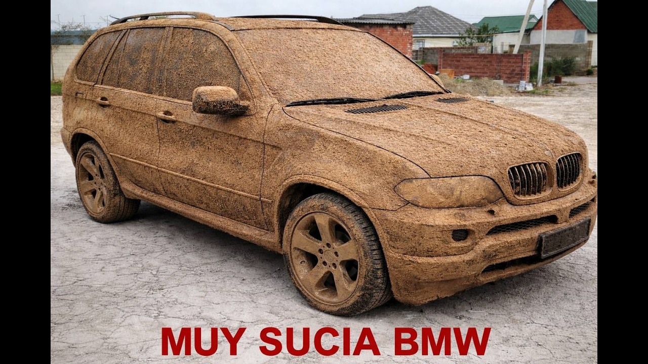 Chica bonita transforma un BMW muy sucio
