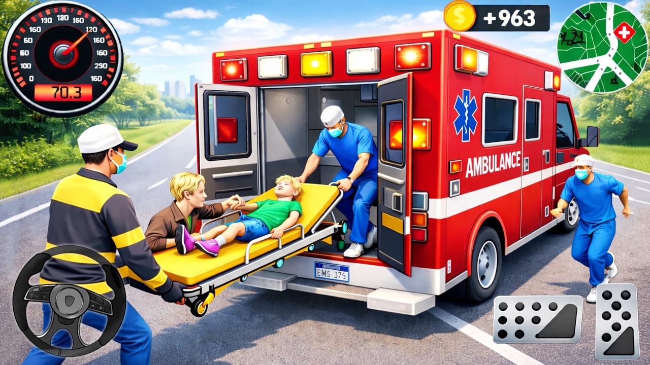Ambulance Simulator City Driving 3D - 911 US Rescue Emargency Van Ambulance - Android Gameplay