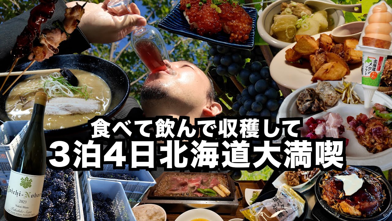 【北海道旅行】葡萄の収穫のお手伝いに行ったはずが食べ飲みすぎて太って帰る札幌余市旅 2024年