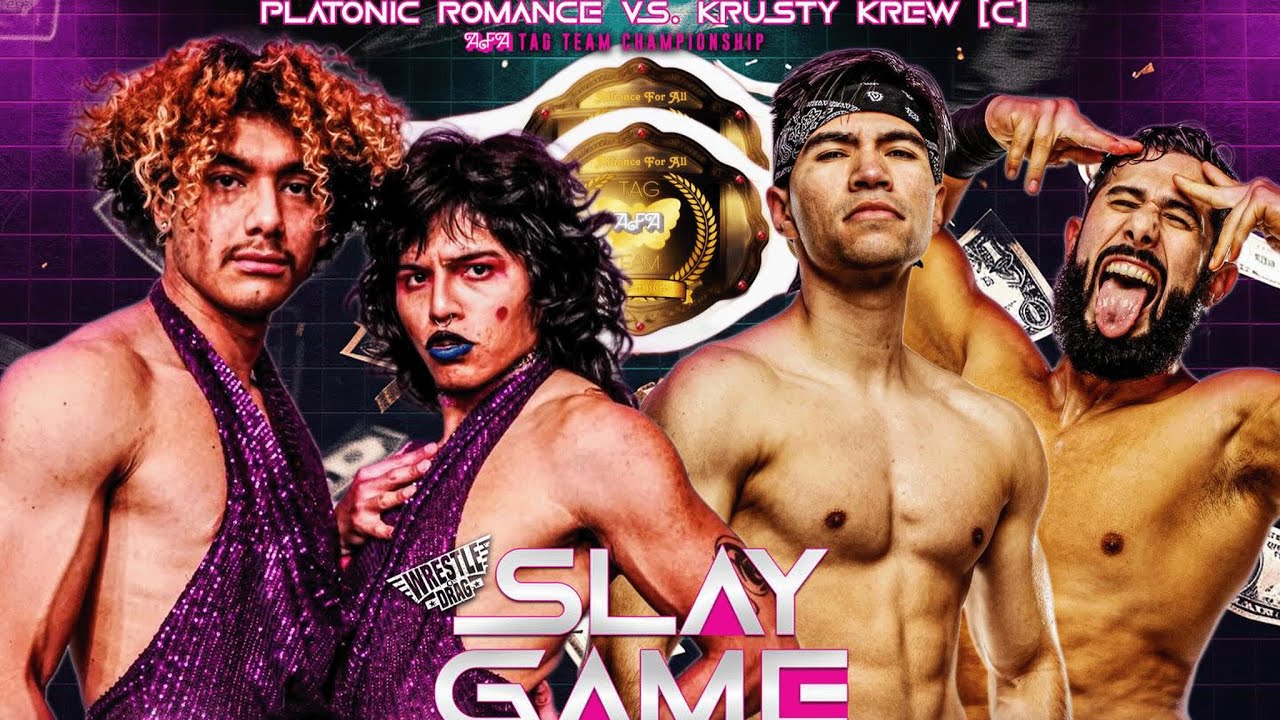 FULL MATCH Platonic Romance vs The Krusty Krew(c) AFA Tag Team Championships - WrestleDrag Slay Game