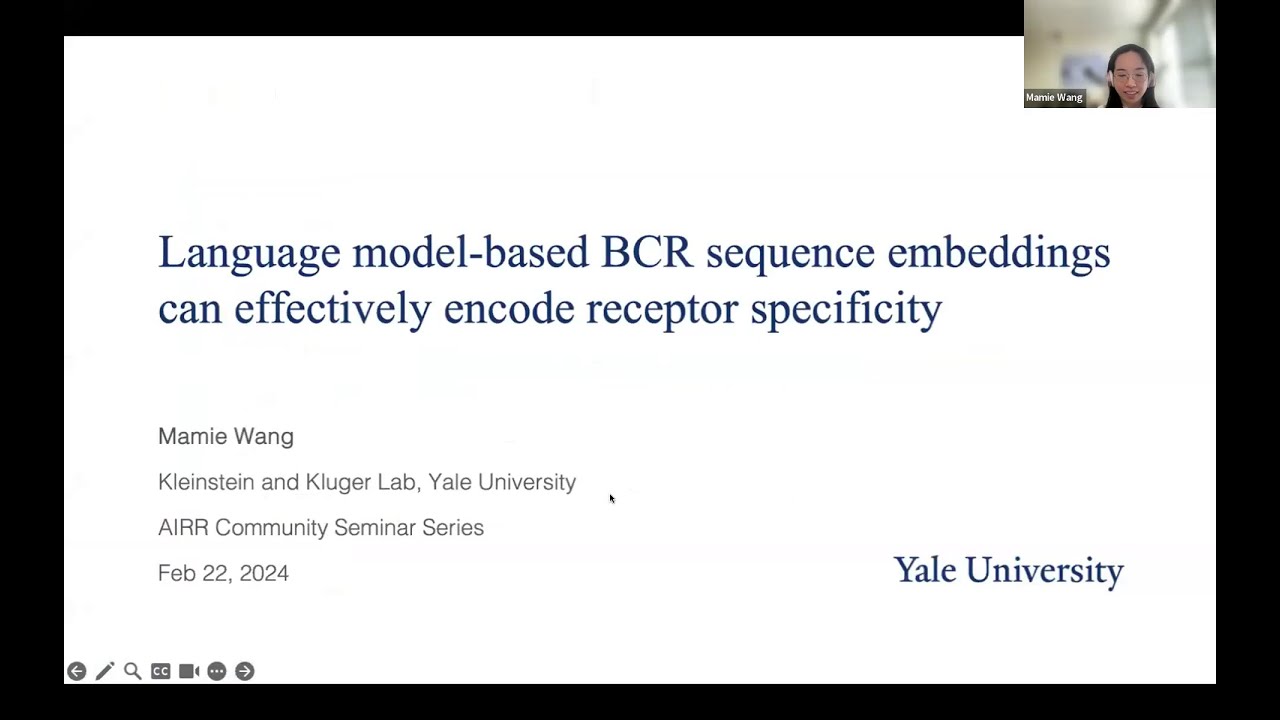 AIRR-C Seminar Series, February 22nd, 2024 - Mamie Wang, Yale University, US