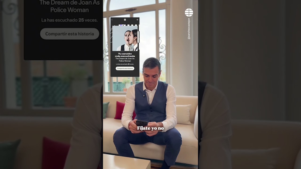 S&aacute;nchez comenta su 'Wrapped' de Spotify en un v&iacute;deo publicado en su TikTok #PedroS&aacute;nchez #Wrapped