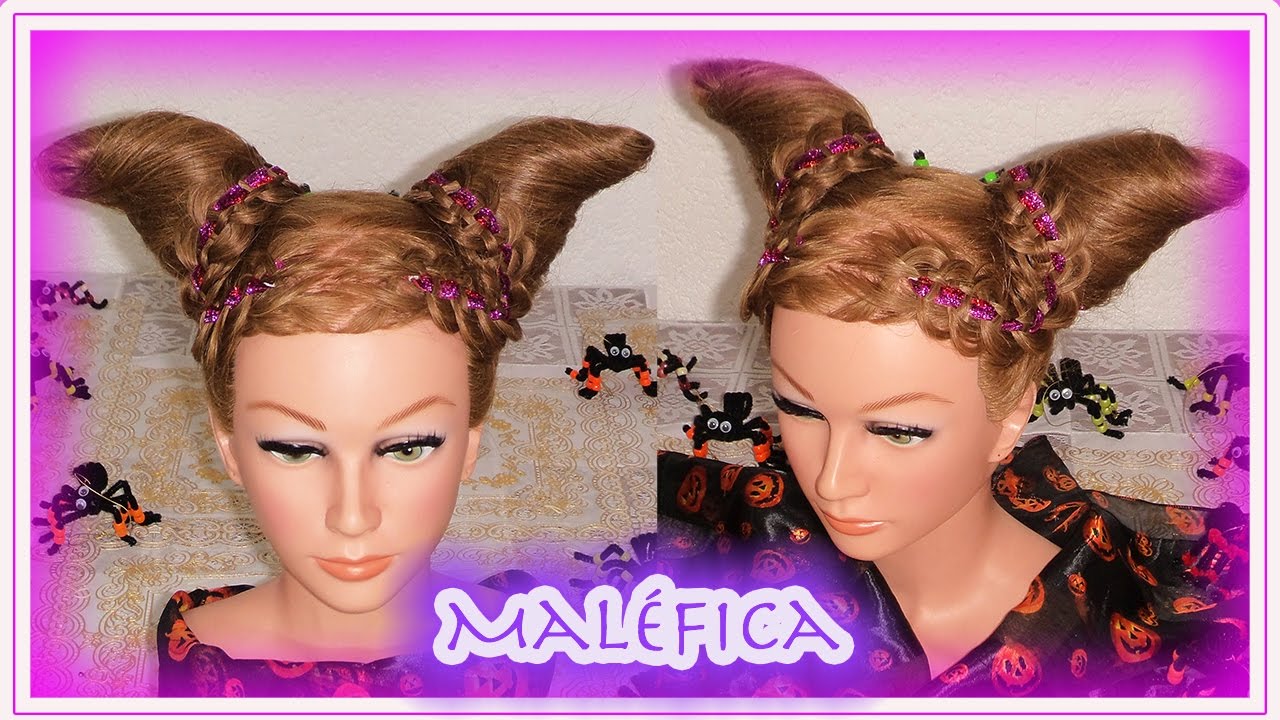 PEINADO INSPIRADO EN MALEFICA / DIABLITA  | PEINADOS PARA  DISFRACES DE  HALLOWEEN  | VIRIYUEMOON