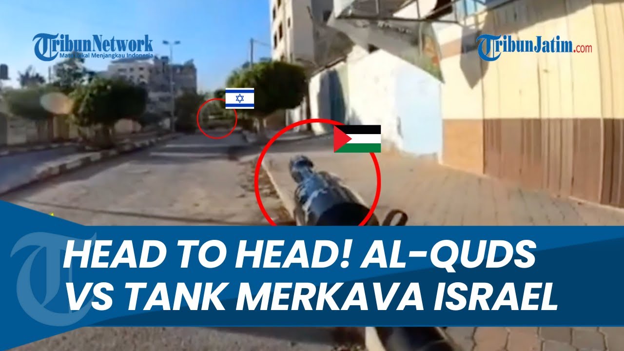 FULL DETIK-DETIK Pejuang Brigade Al-Quds dengan RPG Al-Yasin Ledakkan Tank Israel yang Menembus Gaza