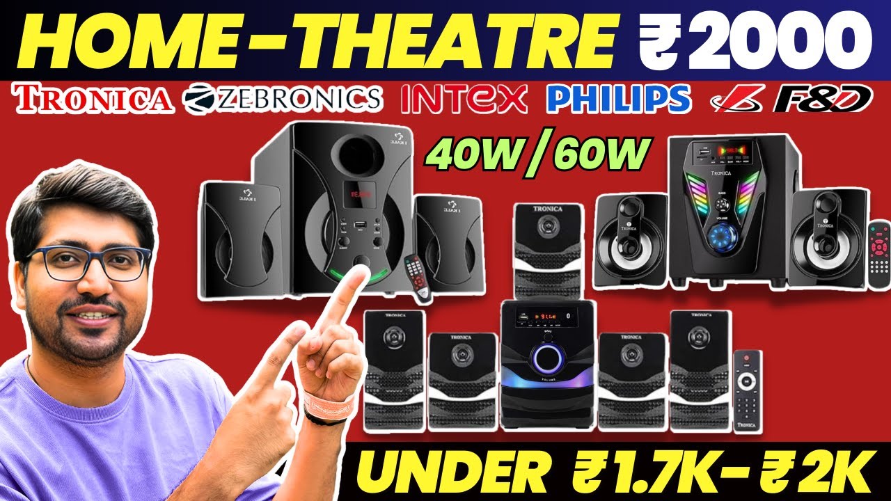 TOP 2🎶 Best Home Theater Under ₹2000 in India⚡Loud Bass, Bluetooth & FM!