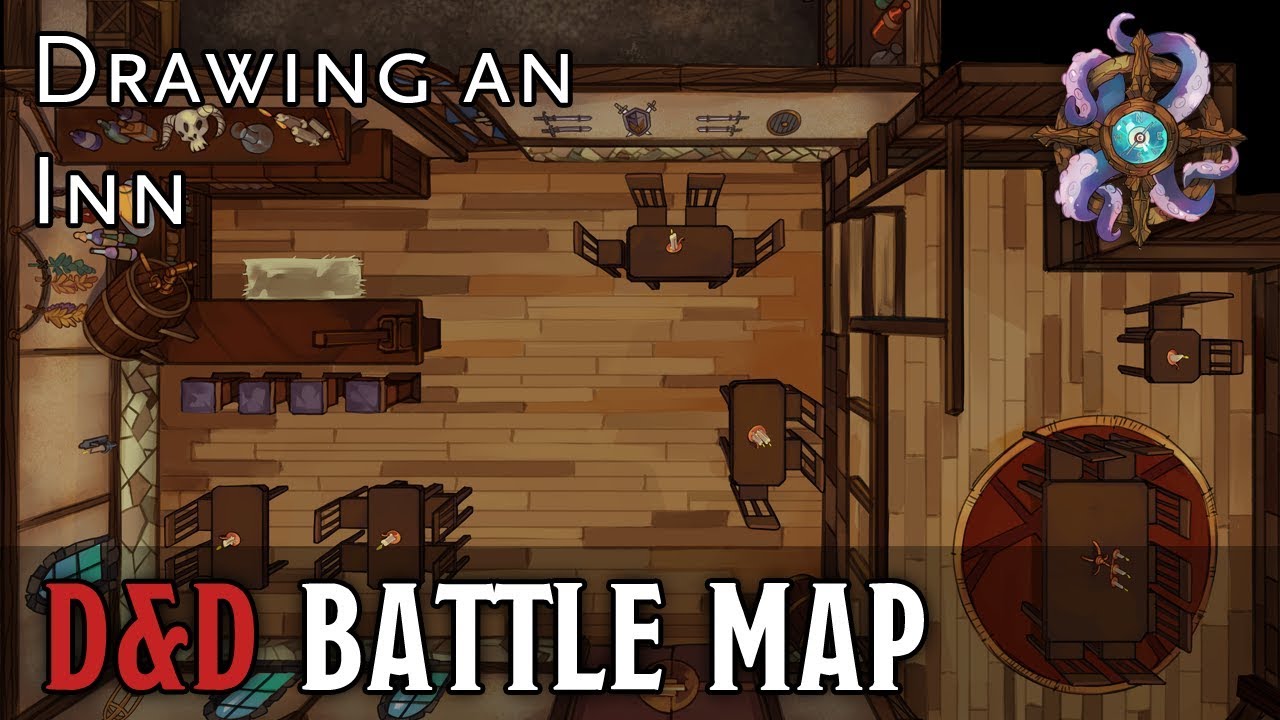 Drawing an Inn - D&D Battle Map