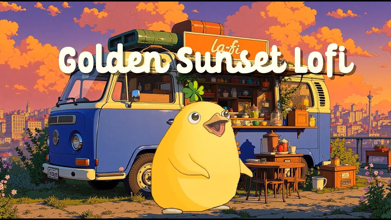 Golden Sunset Lofi🌿Cozy Coffee Truck ~ Ducky Jazzhop for Focus & Ease