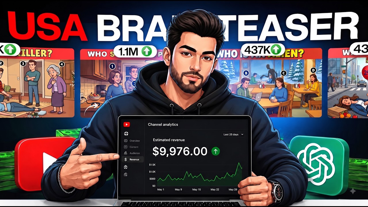 🇺🇸 Brand New USA Niche ( Brain Teaser YouTube Channel ) || Full Course 🧠