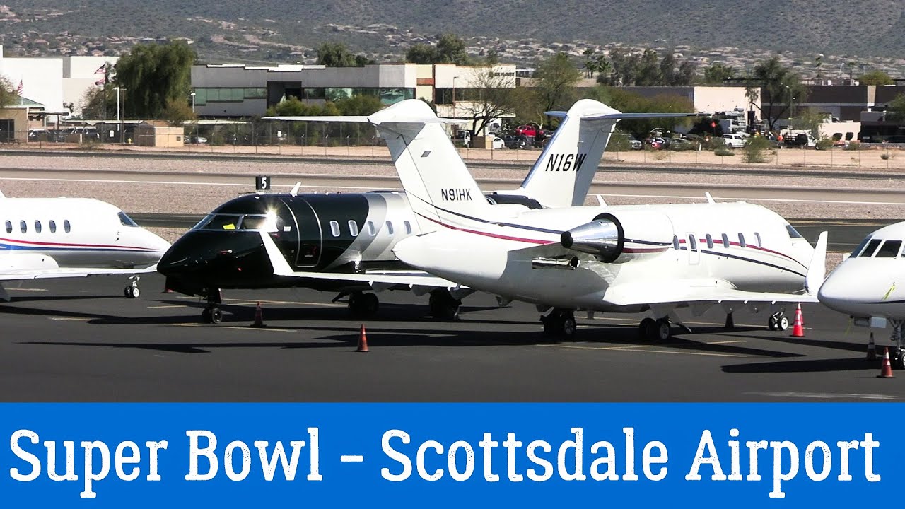 Super Bowl Private Jets Arrivals and departures at Scottsdale Airport