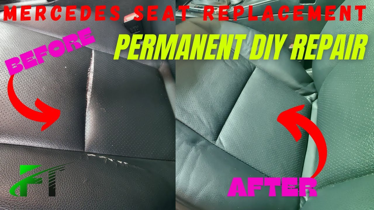 SAVED $400 MERCEDES DIY HOW TO REPLACE RIPPED SEAT COVER  FOR ALL MODELS l W204 X204 W212 UNDER $50!