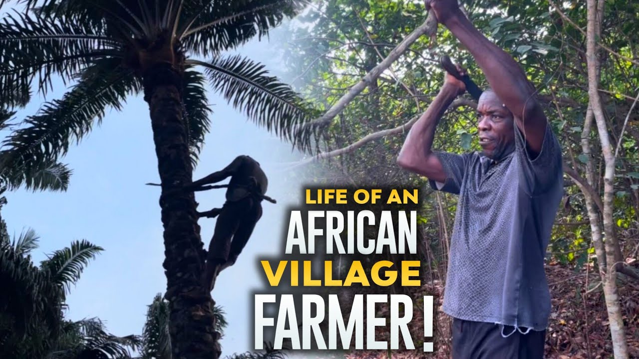 Hard Life of an African Village Farmer 🌿 From Morning to Night: Daily Life of a Village Dad 🌴