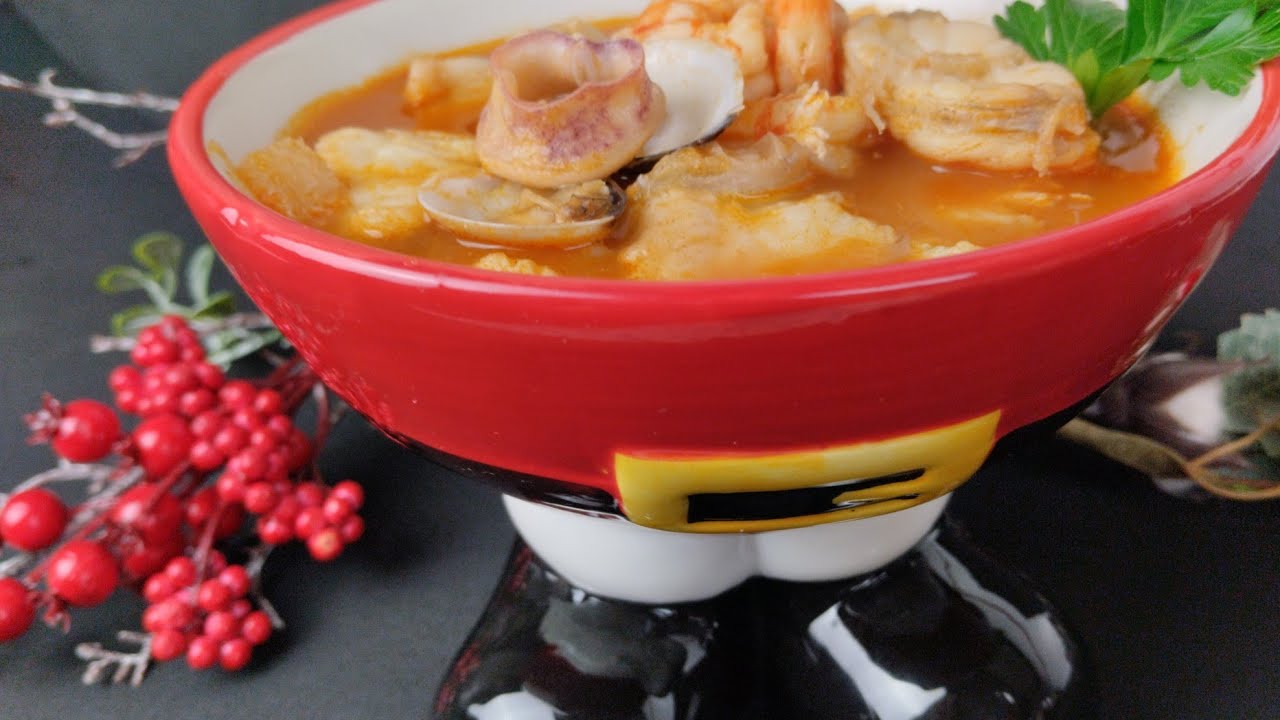 ✨sopa de tomates con mariscos // receta fácil ✅// especial navidad 🎄