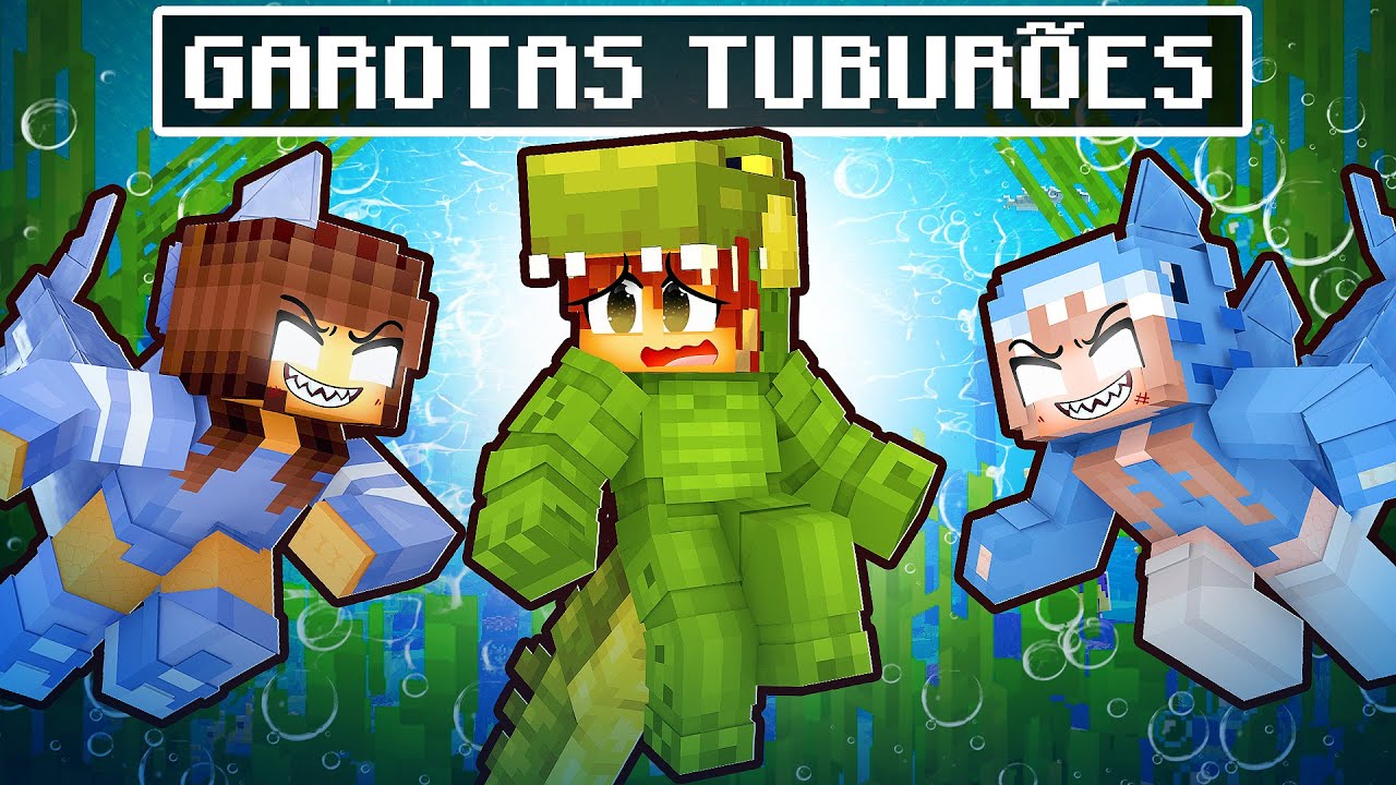 UM JACARÉ no MAR de GAROTAS TUBURÕES no Minecraft!
