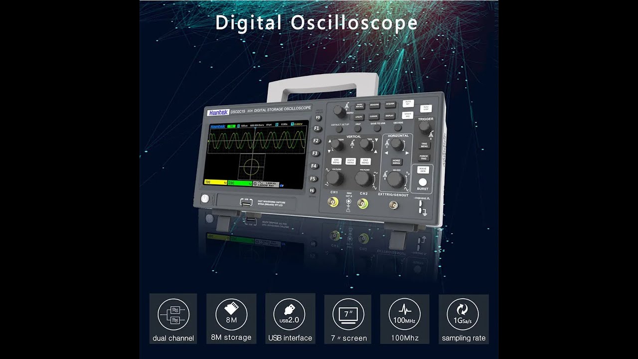 Hantek Digital Oscilloscope DSO2D15 DSO2C10 DSO2D10 DSO2C15 2 Channels 100Mhz150Mhz USB Osciloscopi