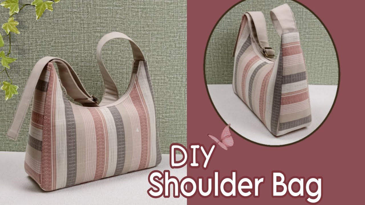 DIY Cara Membuat Tas/Shoulder Bag/Hobo Bag/Tutorial & Pattern
