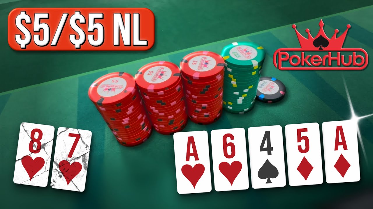 SUPER TOUGH SPOT WITH THE NUT STRAIGHT!  $5/$5 NL At Poker Hub, Poker Vlog Episode 12