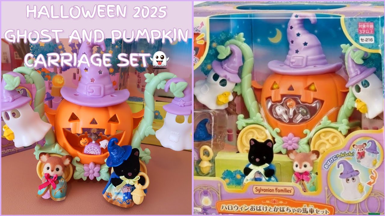 Unboxing New Sylvanian Halloween Ghost & Pumpkin Carriage Set 2025 🎃👻 - Ternurines/Calico Critters