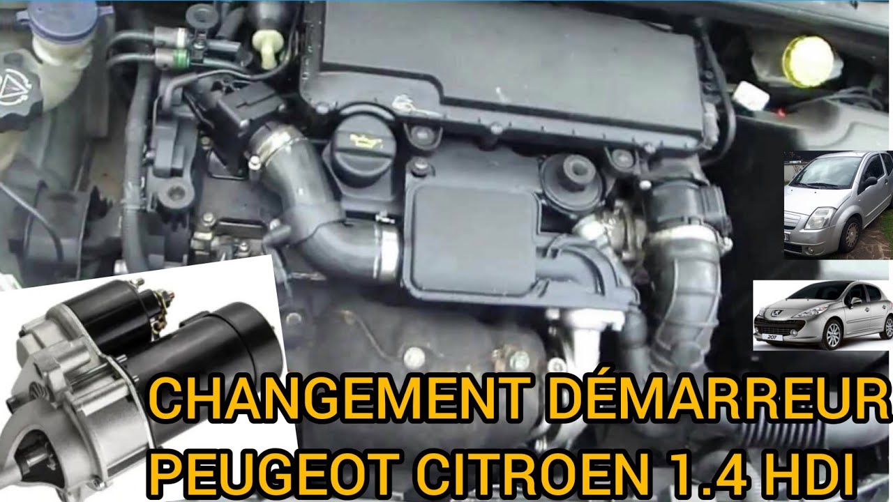CHANGEMENT DÉMARREUR PEUGEOT 207... CITROEN C1 C2 C2 1.4 HDI et 1.6  تغيير دمارور
