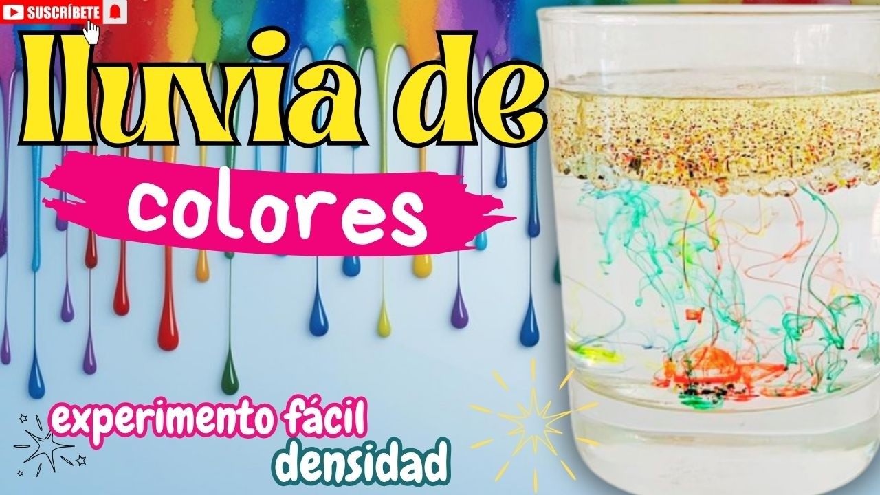 🌧️🌈 ¡EXPERIMENTO LLUVIA DE COLORES ! 🧪✨ Un EXPERIMENTO mágico y fácil para niños. ¡Ciencia en casa!