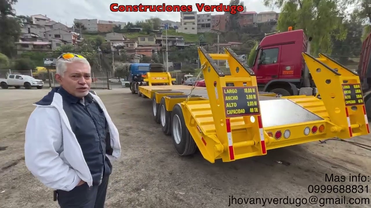 Cama Baja 3 ejes Capacidad 45 toneladas Carga posterior, Ecuador.