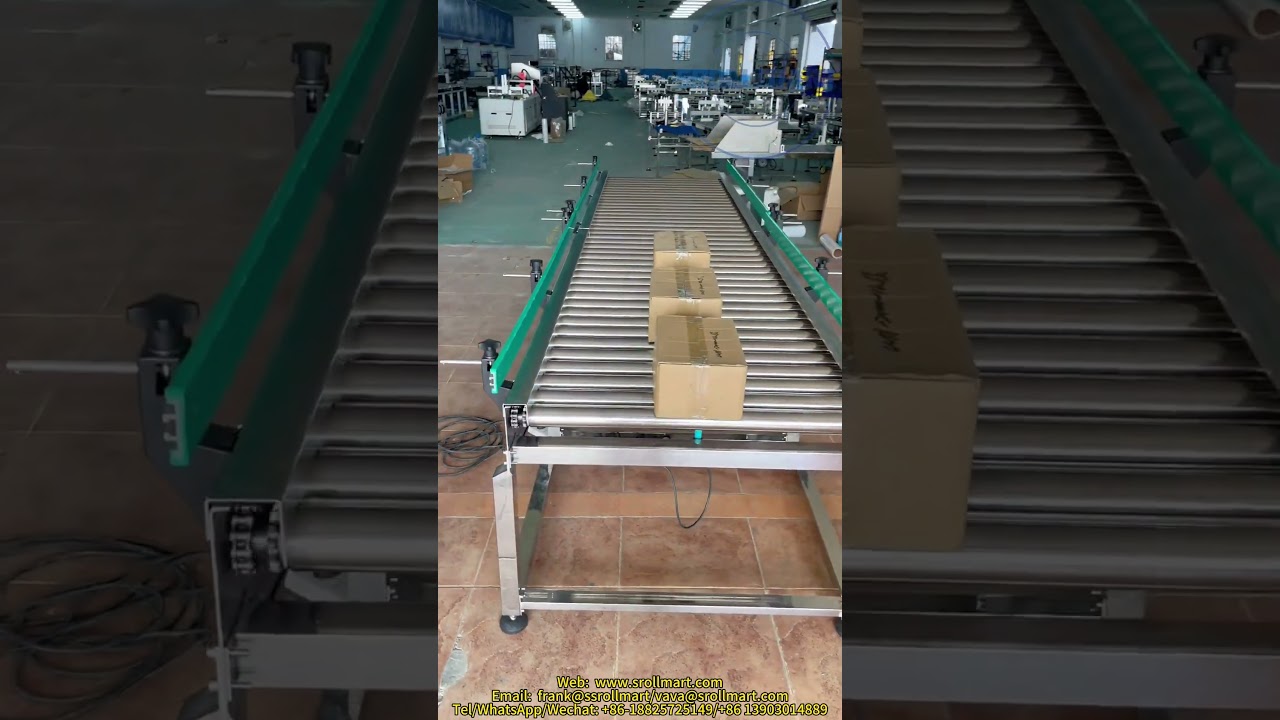 Powered Roller Conveyor with Stopper#rollerconveyor #drummotor #conveyorroller