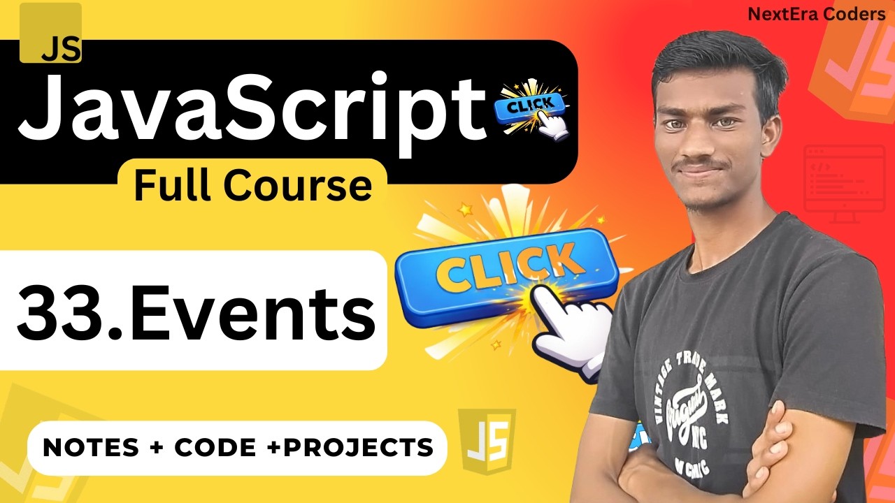 Events in JavaScript | Event Handling, Event Listener, Bubbling & Capturing | JavaScript Full Course