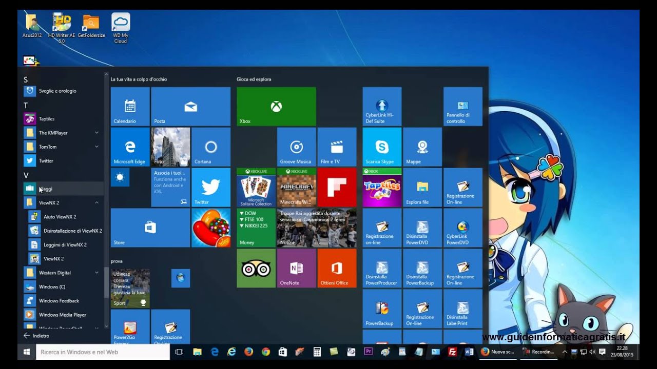 Windows 10 - GUIDA 02 / nuovo pulsante start