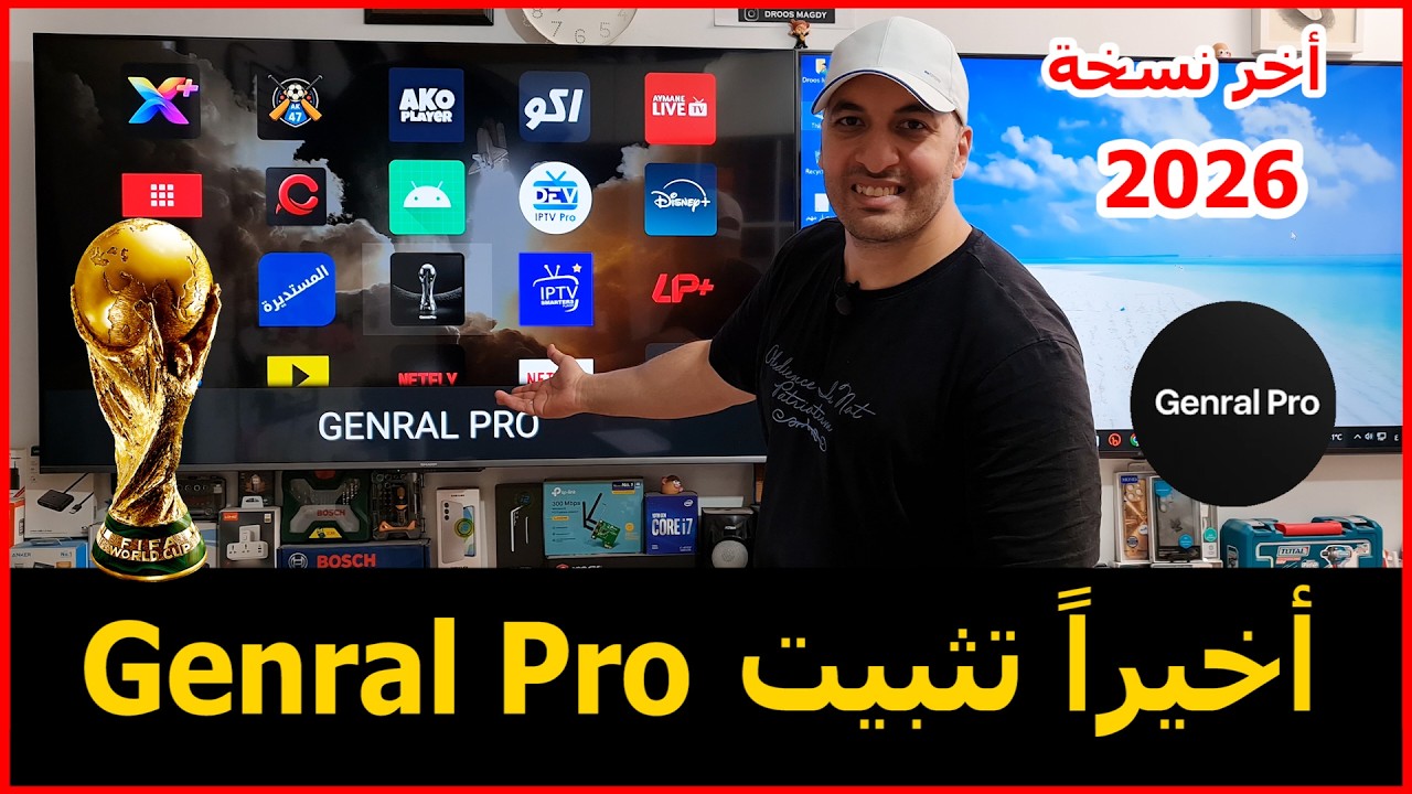 طريقة تثبيت تطبيق Genral Pro علي الشاشة نسخة 2026 | كأس العالم 2026