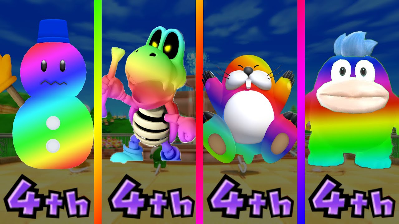 Mario Party 9 - Monty Mole vs mr blizzard vs Dry Bones vs Spike #MarioGame