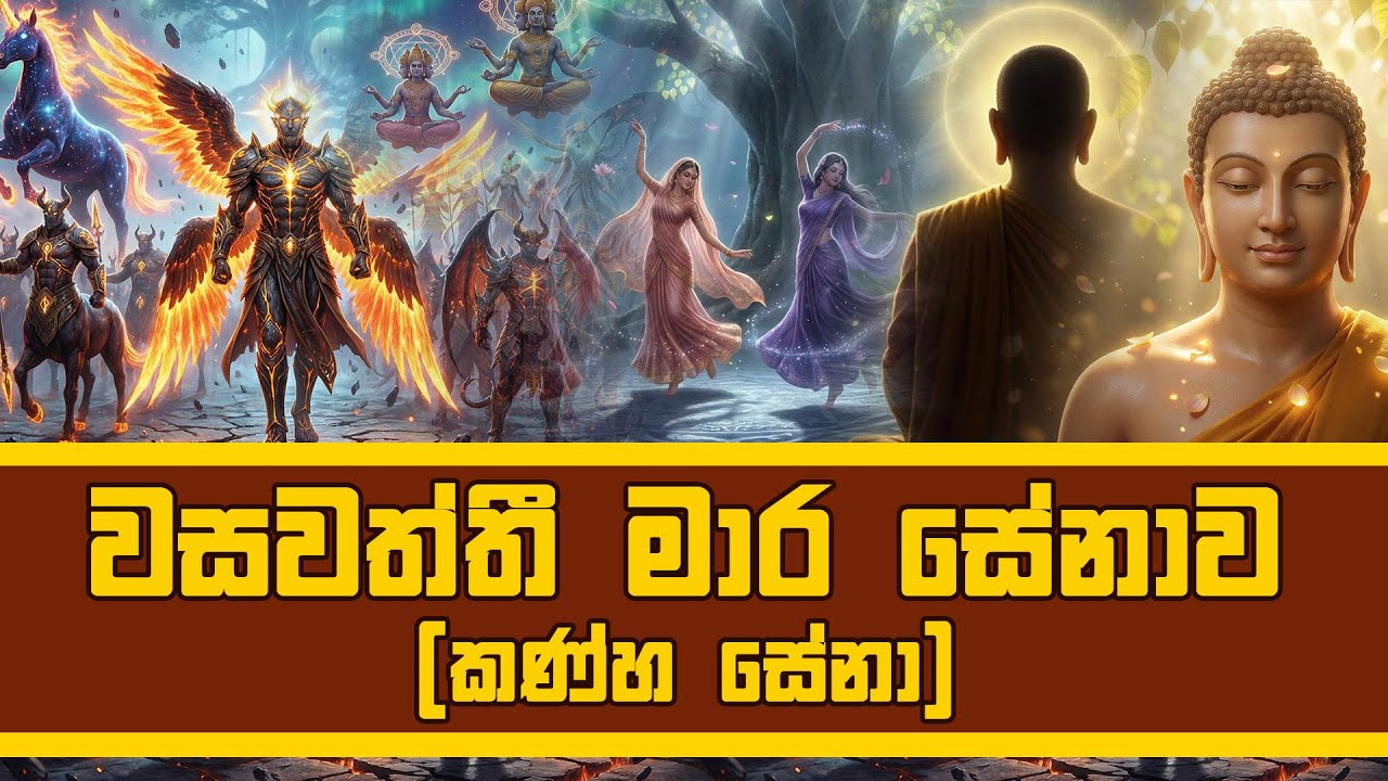 වසවත්තී මාර සේනාව (කණ්හ සේනා) #buddha  #animation  #cartoon  #buddhameditation