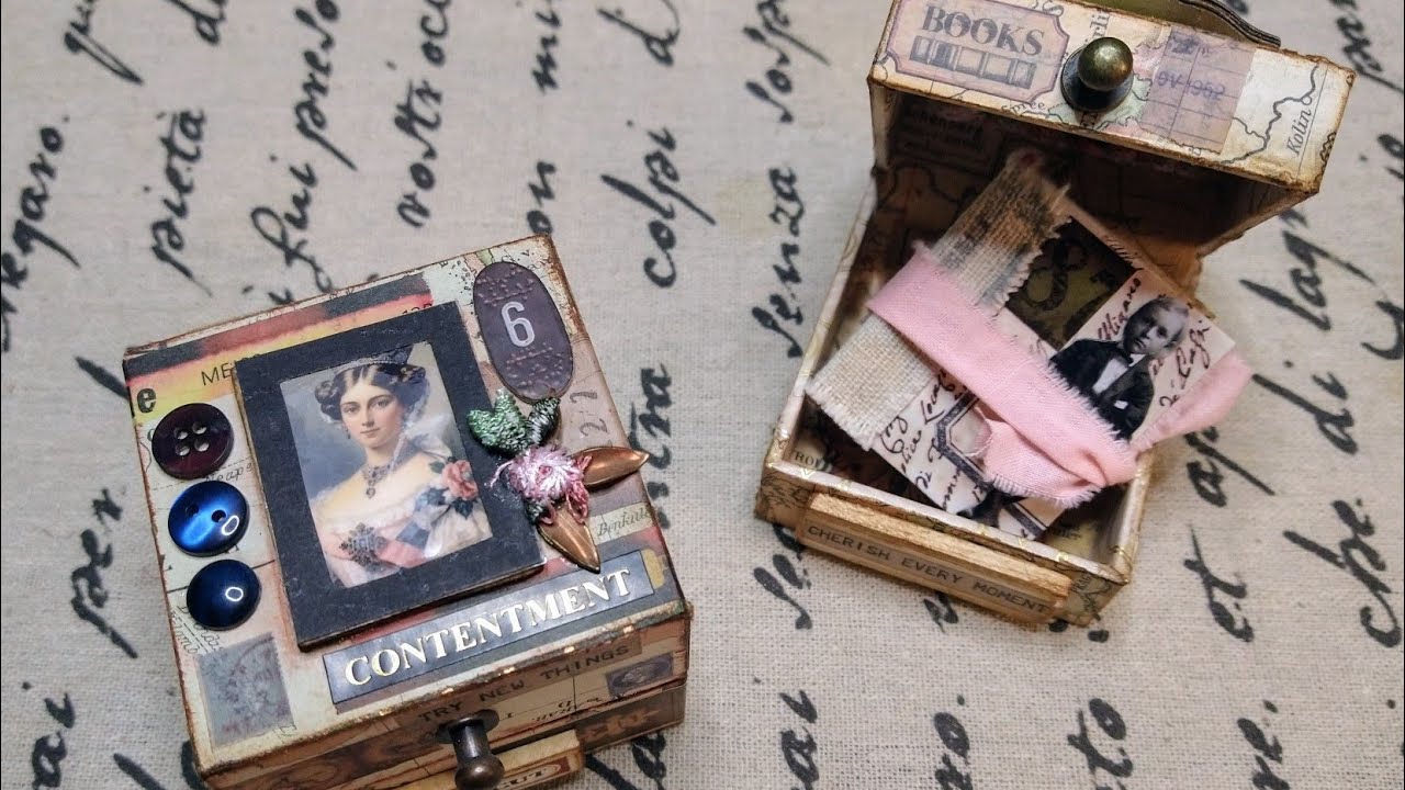Altered tiny jewellery boxes
