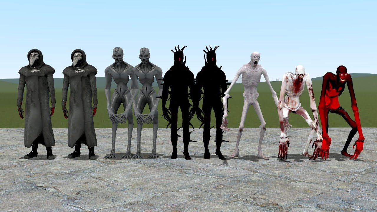SCP-049 VS SCP-966 VS SCP-096 VS SCP-2125!!! Garrys Mod Sandbox