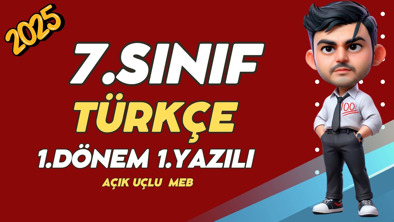 7. Sınıf Türkçe 1.Dönem 1.Yazılı Soruları Açık Uçlu🧑‍🎓 (%99 Çıkabilir 😊)#2025