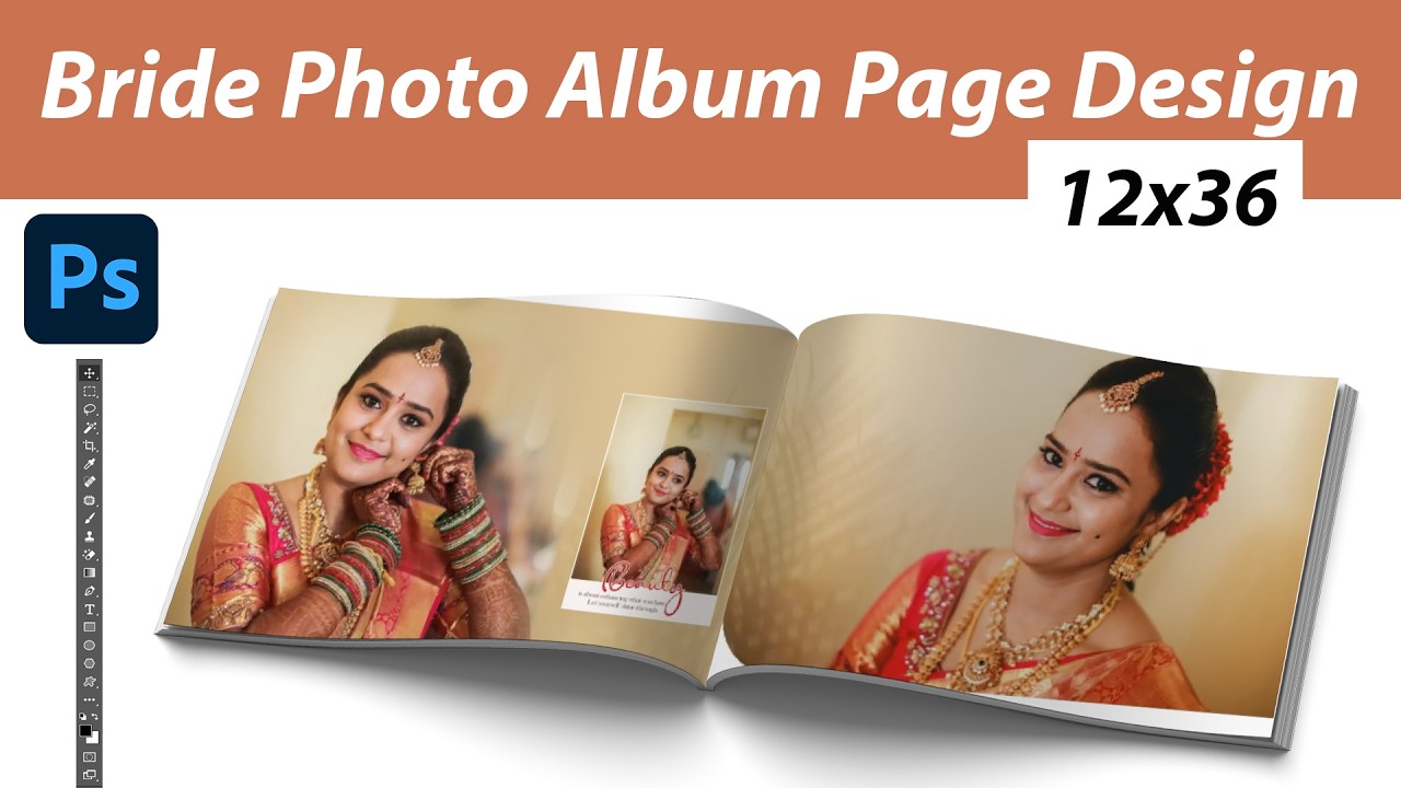 Modern Beautiful Bride Portrait Album Page Design in Photoshop