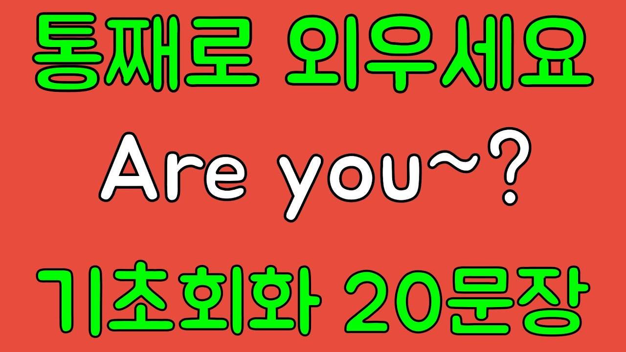 [영어 패턴 훈련 #12] Are you~? 패턴 20문장 통째로 외우기! 입트이는 영어 5분 완성 | 왕초보 영어회화