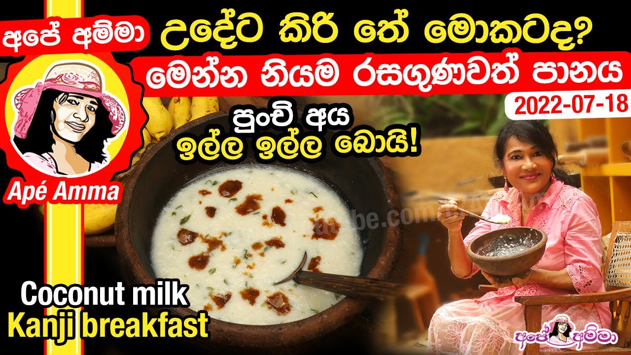 ✔උදේට කිරි තේ මොකටද? මෙන්න නියම රසගුණවත් පානය. Rice Smoothy  Coconut milk kanji by Apé Amma