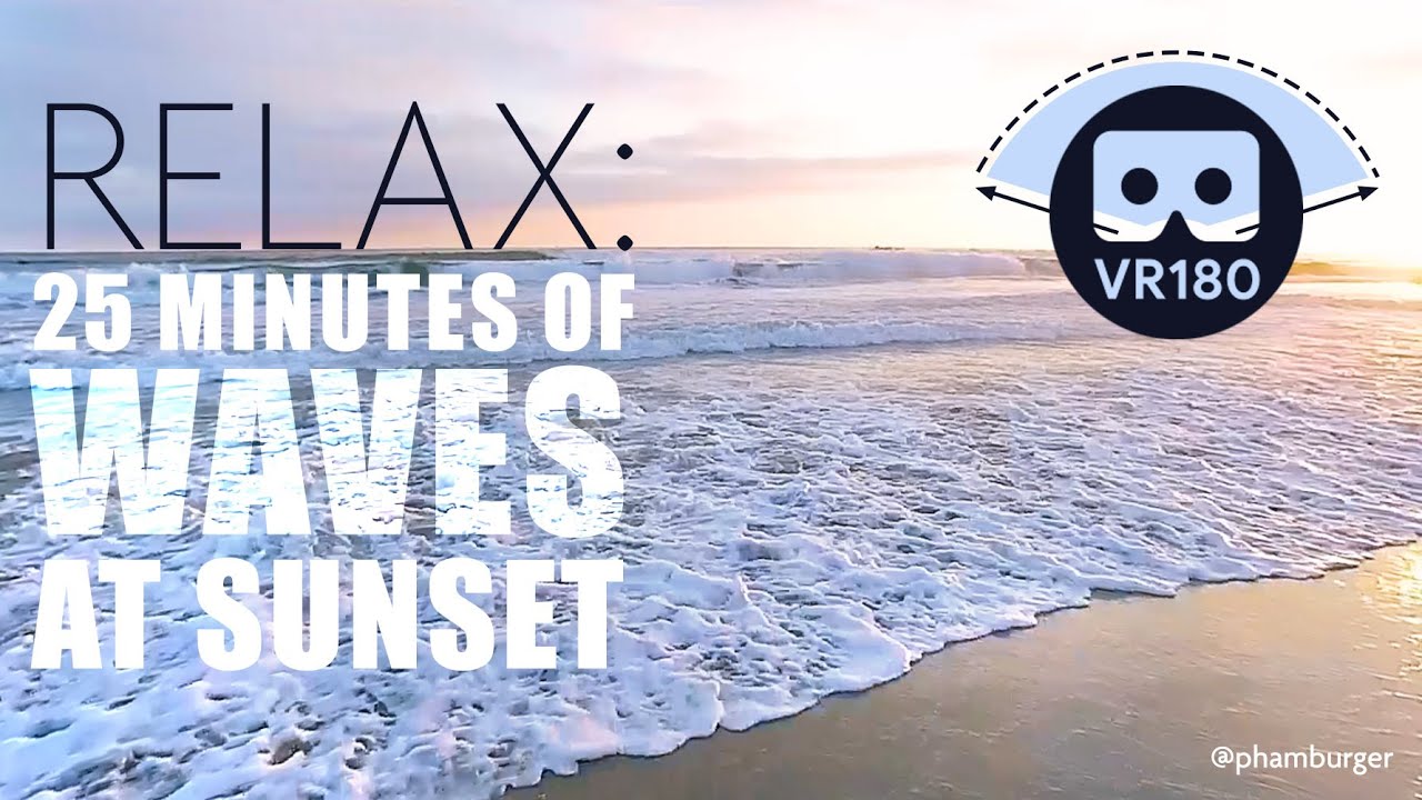 VR 180° Ocean Waves and Sounds to Relax and Meditate (4K) 25 Minutes