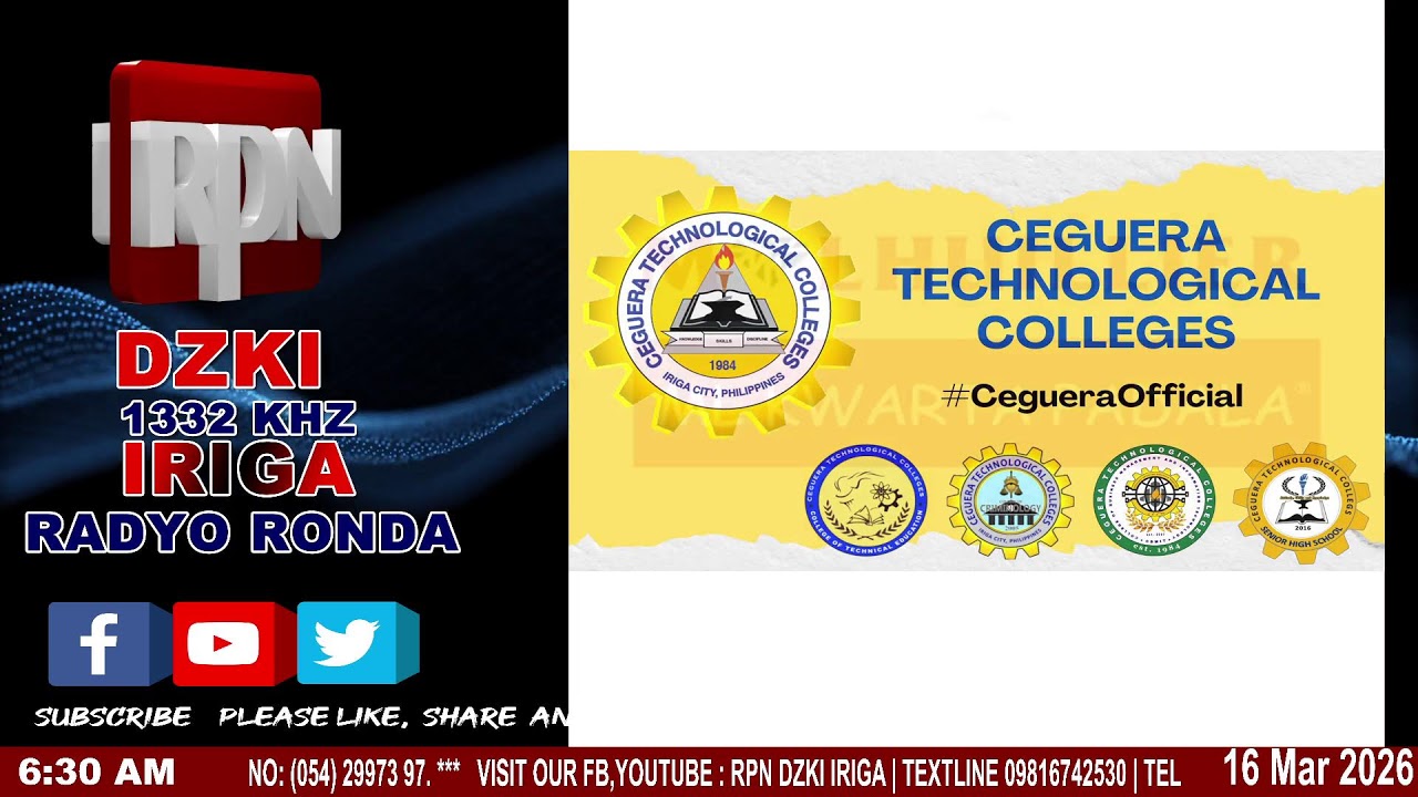 RPN RADYO RONDA BALITA (Umaga)| | MAR 16,2026