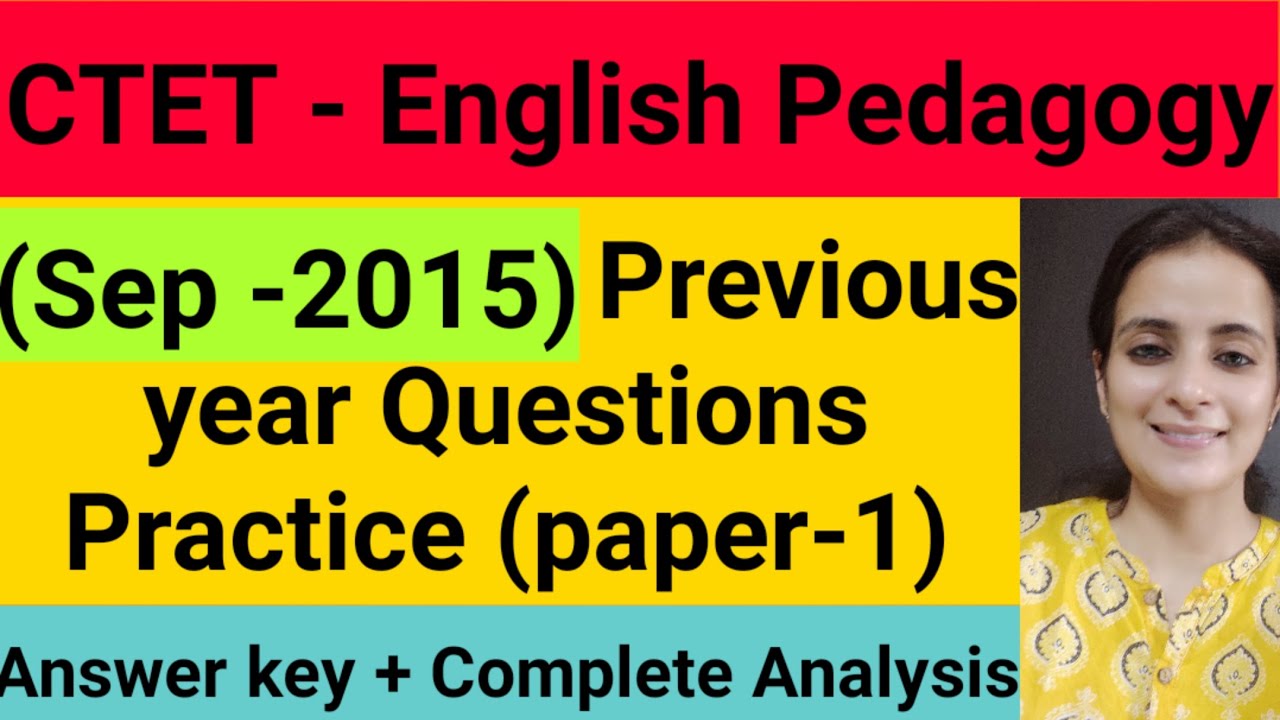 (Sep-2015) Ctet English Pedagogy solved paper/Paper 1/ English Pedagogy Ctet previous year questions