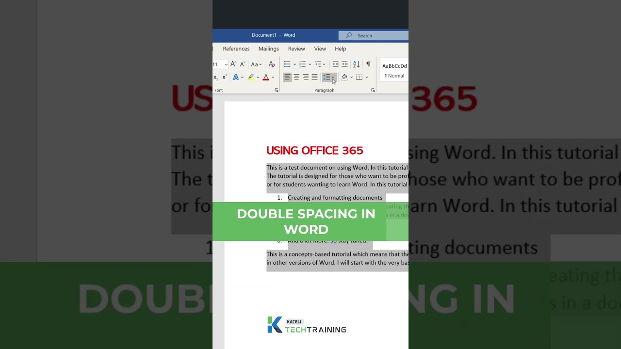 Двойной интервал в Word #microsoftoffice #tutorial #kacelitutorials