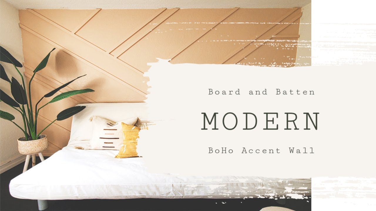 DIY Modern Board and Batten Accent Wall |Office makeover| Part 1