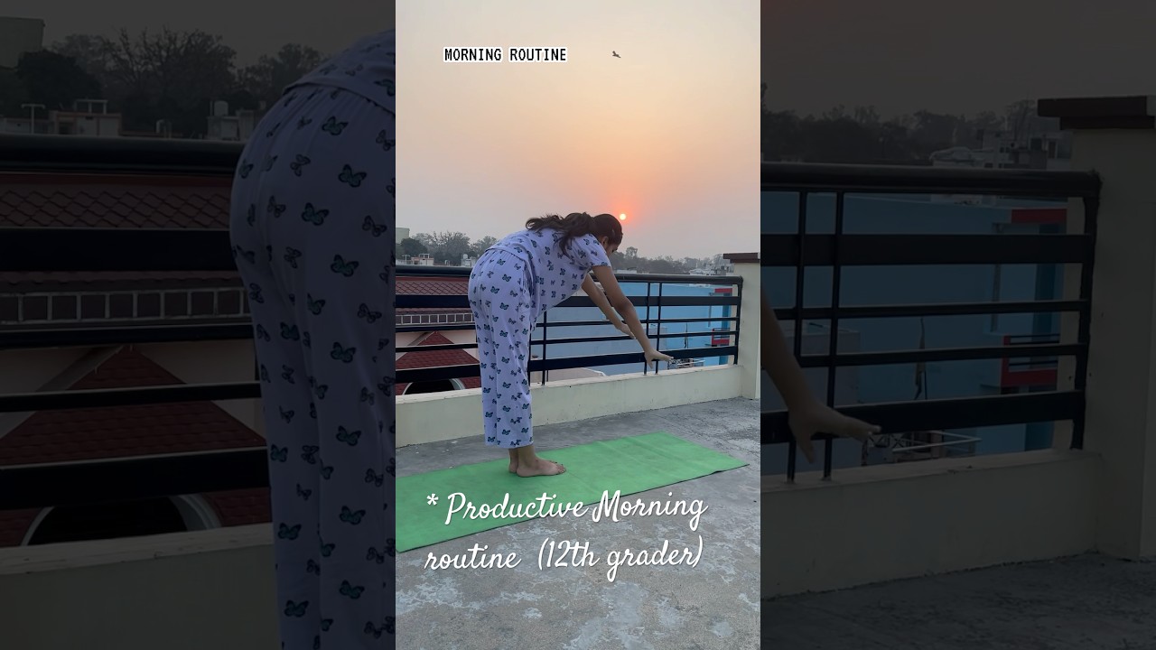 Productive Morning Routine☀️#morningroutine #productivity #study #yoga #asmr #aesthetic #class12