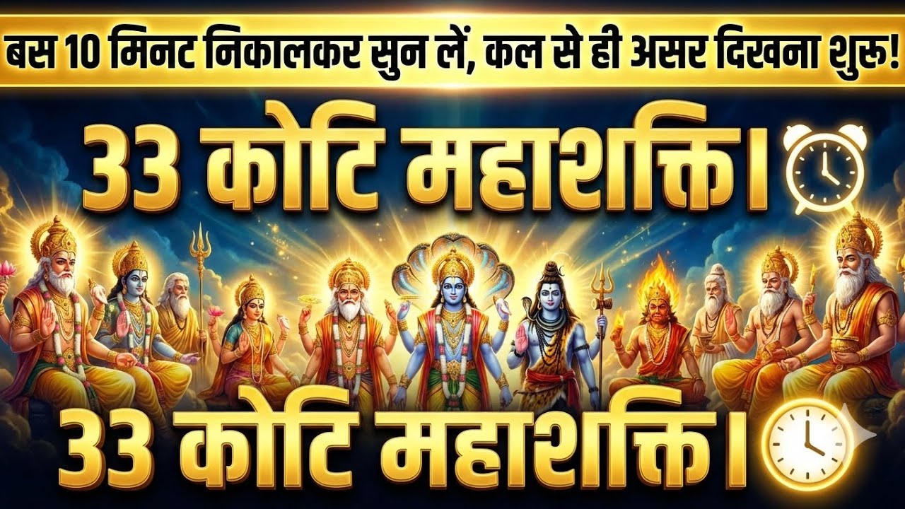 बस 10 मिनट निकालकर सुन लें, कल से ही असर दिखना शुरू! 33 कोटि महाशक्ति। ⏰
