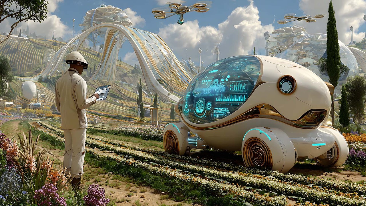 Aqua Eden Golden Futures (4K) | Deep Focus Work Ambience + Futuristic Nature Tour